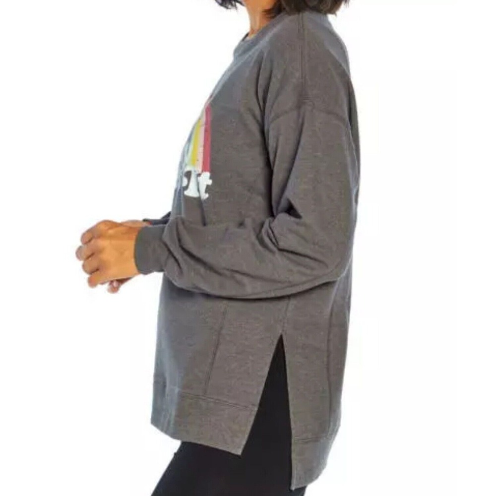 Wildfox EASY DOES IT Women's Dark Gray Long Sleeve Lightweight Sweatshirt Medium - Picture 9 of 10